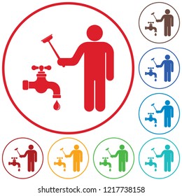 Plumbing work symbol icon. Vector illustration