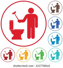 Plumbing work symbol icon. Vector illustration