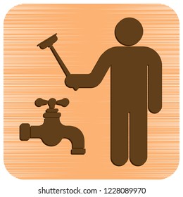 Plumbing work symbol icon. Vector illustration