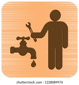 Plumbing work symbol icon. Vector illustration