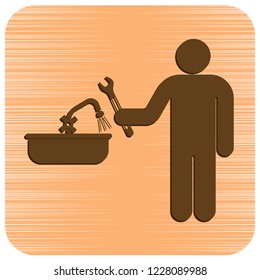 Plumbing work symbol icon. Vector illustration
