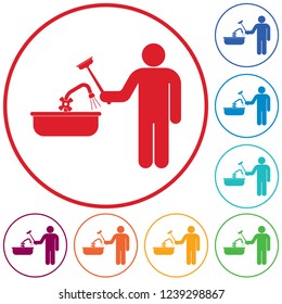 Plumbing work symbol icon. Vector illustration