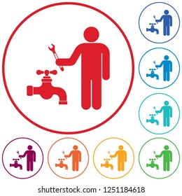 Plumbing work symbol icon. Vector illustration