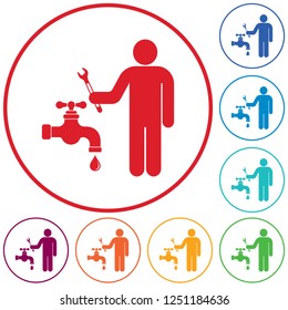 Plumbing work symbol icon. Vector illustration