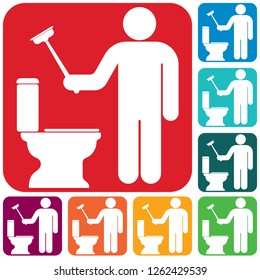 Plumbing work symbol icon. Vector illustration