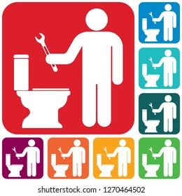 Plumbing work symbol icon. Vector illustration