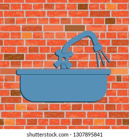 Plumbing work symbol icon. Vector illustration