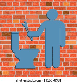 Plumbing work symbol icon. Vector illustration