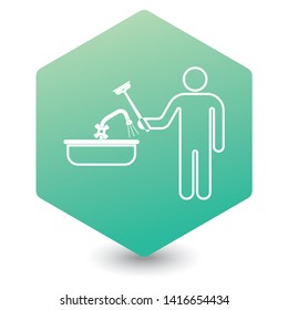Plumbing work symbol icon. Vector illustration