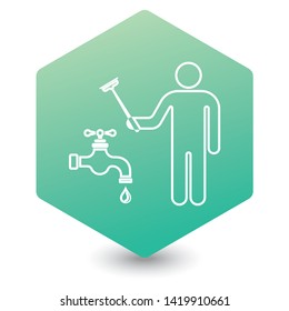 Plumbing work symbol icon. Vector illustration
