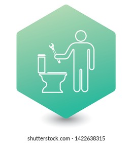 Plumbing work symbol icon. Vector illustration