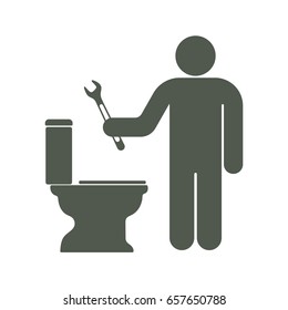 Plumbing work symbol icon. Vector illustration