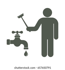Plumbing work symbol icon. Vector illustration