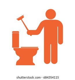 Plumbing work symbol icon. Vector illustration