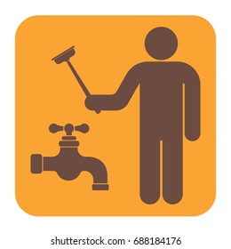 Plumbing work symbol icon. Vector illustration