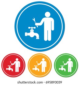 Plumbing work symbol icon. Vector illustration