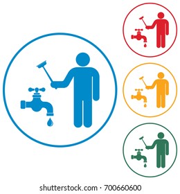 Plumbing work symbol icon. Vector illustration