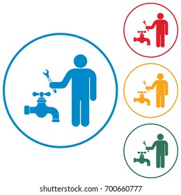 Plumbing work symbol icon. Vector illustration