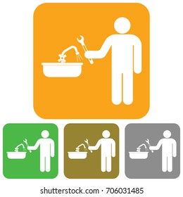 Plumbing work symbol icon. Vector illustration