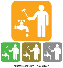 Plumbing work symbol icon. Vector illustration