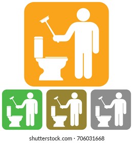 Plumbing work symbol icon. Vector illustration