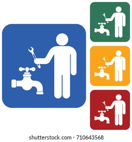 Plumbing work symbol icon. Vector illustration