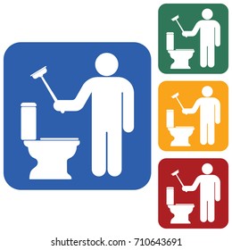 Plumbing work symbol icon. Vector illustration