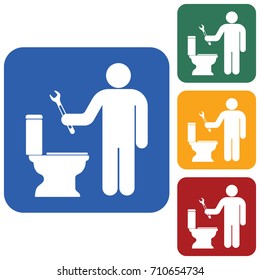 Plumbing work symbol icon. Vector illustration
