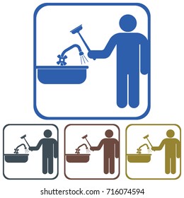 Plumbing work symbol icon. Vector illustration