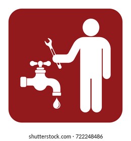Plumbing work symbol icon. Vector illustration