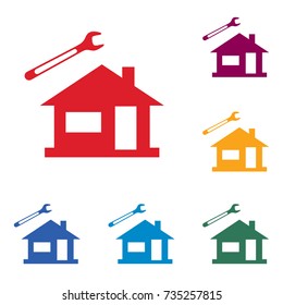 Plumbing work symbol icon. Vector illustration