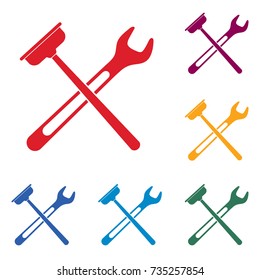 Plumbing work symbol icon. Vector illustration