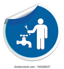 Plumbing work symbol icon. Vector illustration