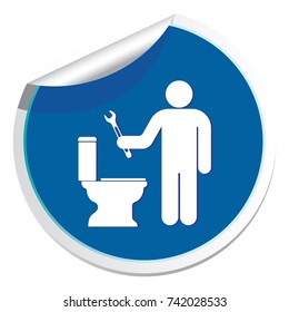Plumbing work symbol icon. Vector illustration
