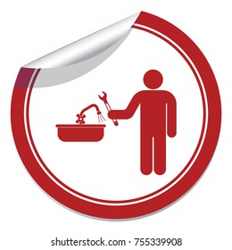 Plumbing work symbol icon. Vector illustration