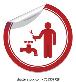 Plumbing work symbol icon. Vector illustration