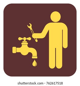 Plumbing work symbol icon. Vector illustration
