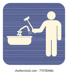 Plumbing work symbol icon. Vector illustration