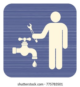 Plumbing work symbol icon. Vector illustration