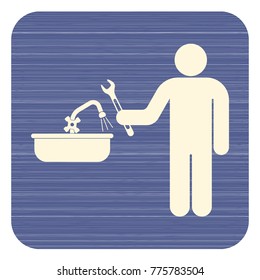 Plumbing work symbol icon. Vector illustration