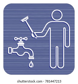 Plumbing work symbol icon. Vector illustration