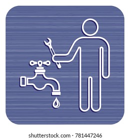 Plumbing work symbol icon. Vector illustration