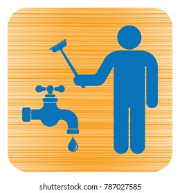 Plumbing work symbol icon. Vector illustration