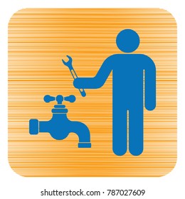 Plumbing work symbol icon. Vector illustration