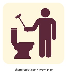 Plumbing work symbol icon. Vector illustration