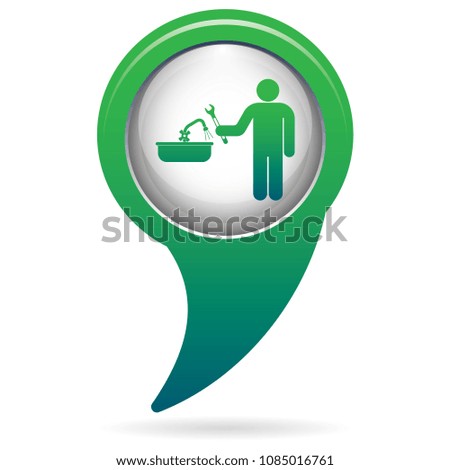 Plumbing work symbol icon. Vector illustration