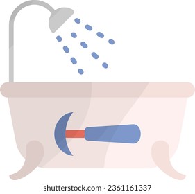 plumbing works in construction concept, Home Washroom Fixer vector icon design, Handyman Services symbol, House Repairing sign, Civil Engineering and Building Contractor stock illustration