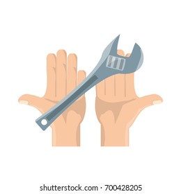 Plumbing wrench isolated