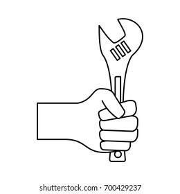 Plumbing wrench isolated