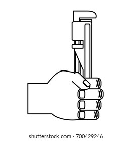 Plumbing wrench isolated